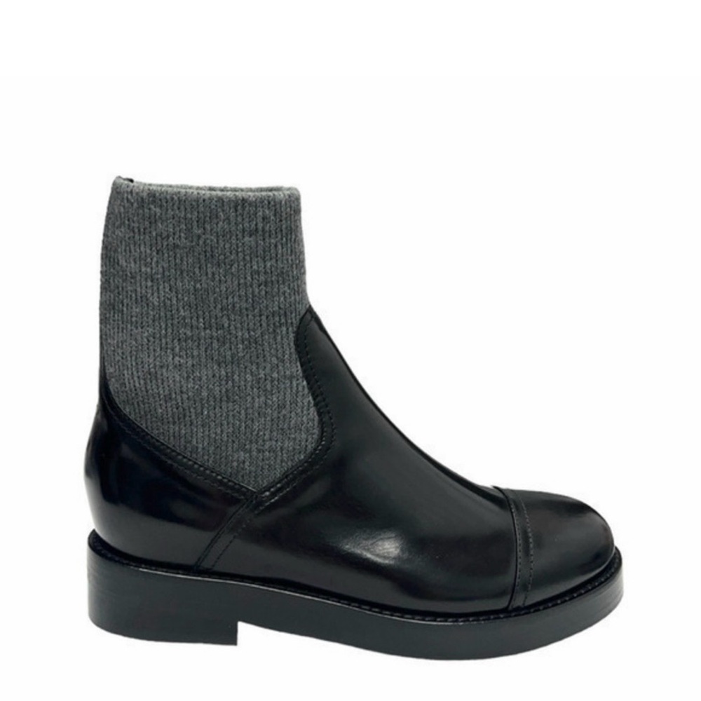J.Crew Rib-cuff boots in Italian leather Black Size 10 NWB - Picture 7 of 9